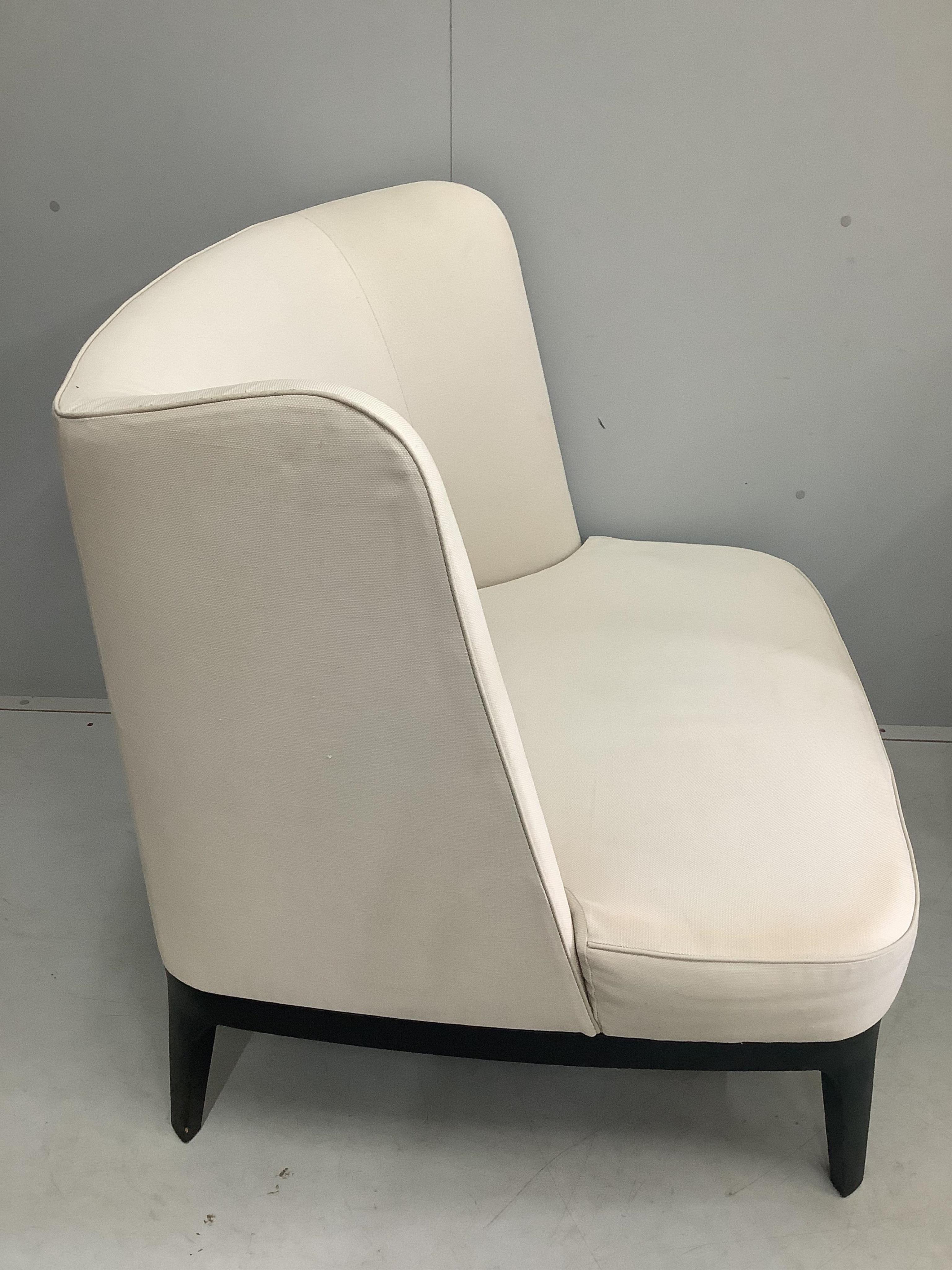A pair of Contemporary Italian style upholstered chairs, width 94cm, depth 80cm, height 95cm